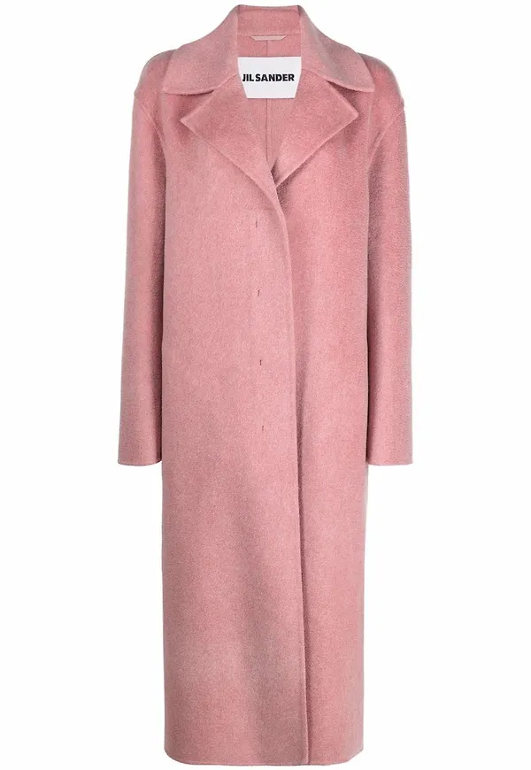 Jil Sander enkelknäppt kashmirkappa - Rosa
