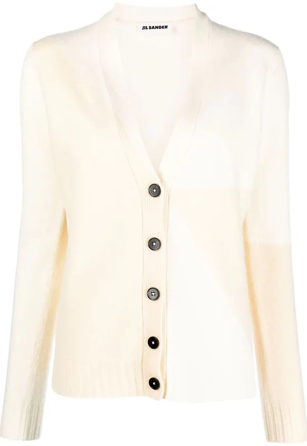 Jil Sander finstickad kofta - Neutral