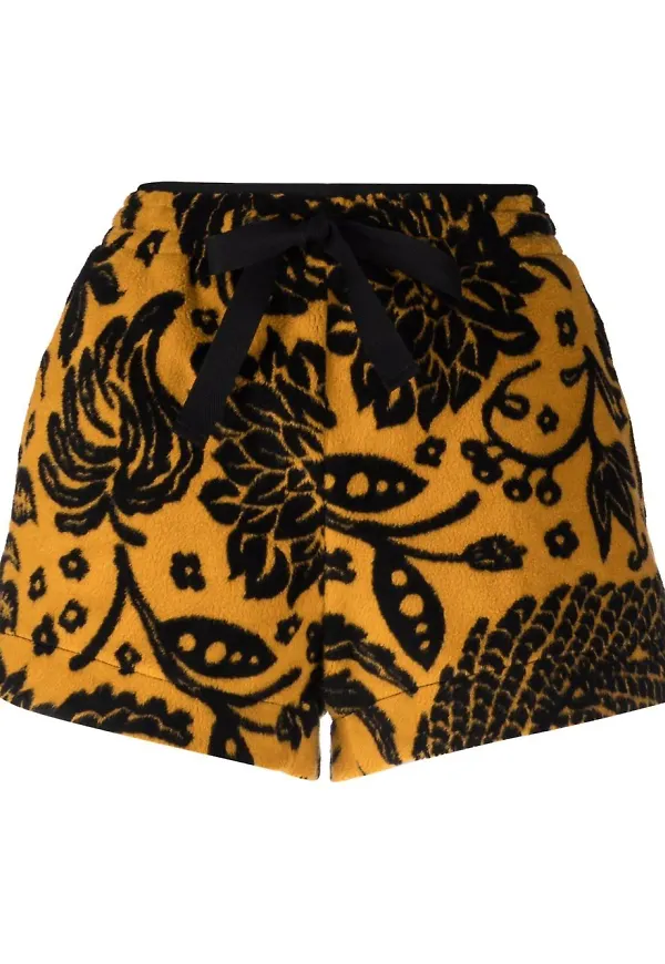 Jil Sander fleeceshorts i jacquard - Gul