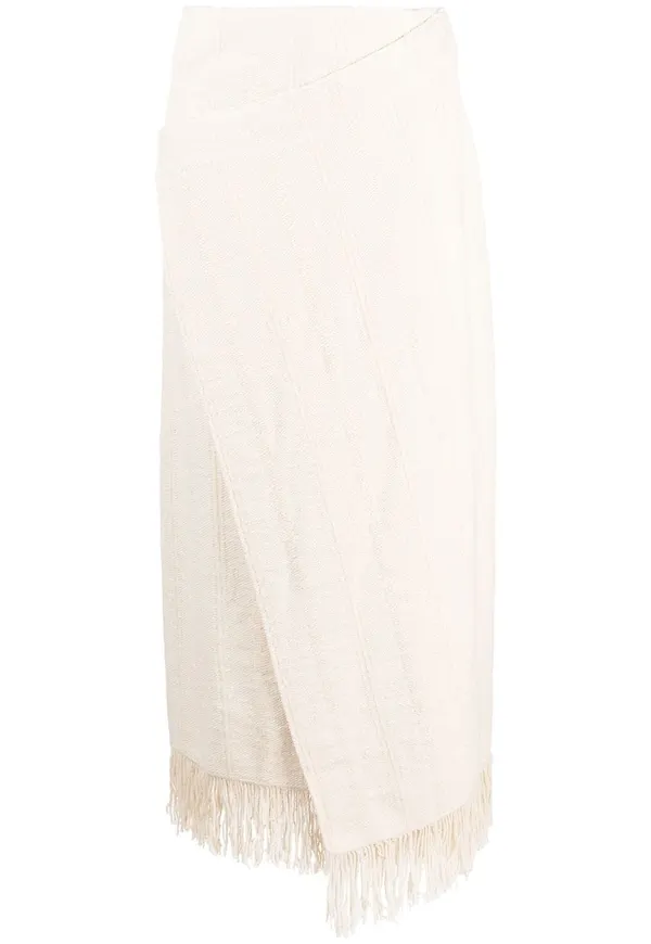 Jil Sander fransad omlottkjol - Neutral