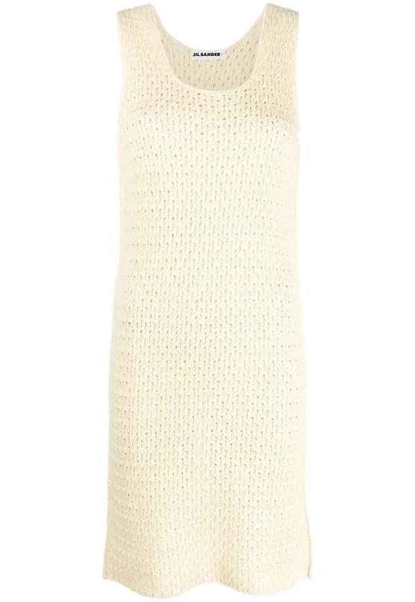 Jil Sander glesstickad miniklänning - Neutral