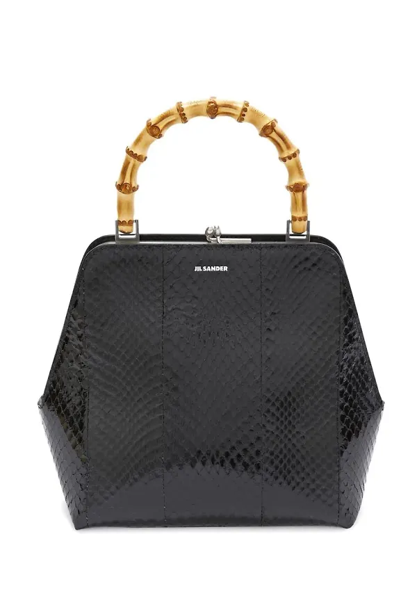 Jil Sander Goji Bamboo läderväska - Svart
