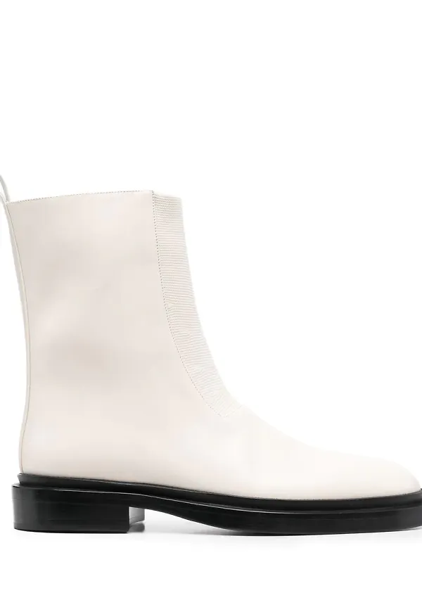 Jil Sander grova läderstövlar - Vit