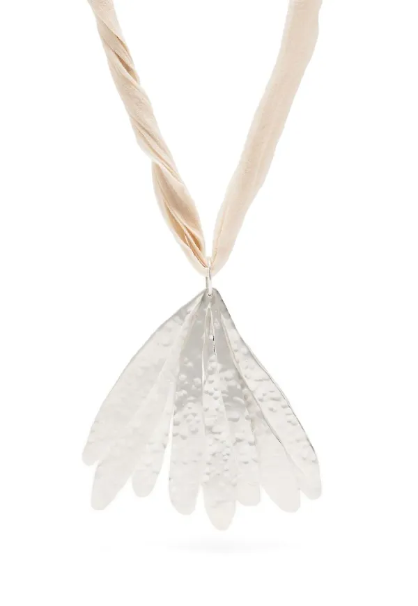 Jil Sander halsband med silverrem - Neutral