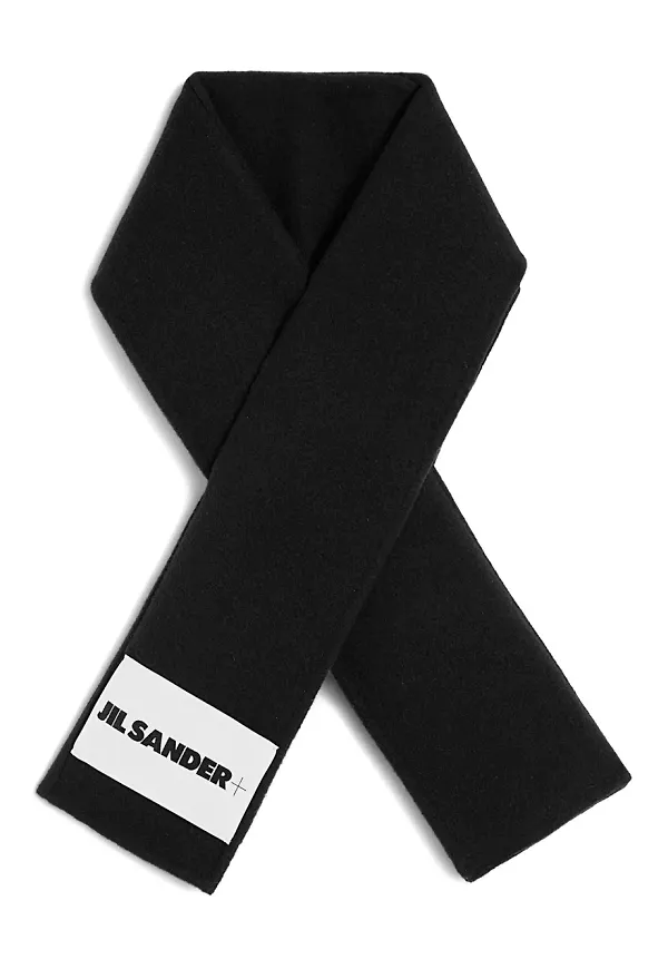 JIL SANDER+ halsduk i jungfruull - Svart