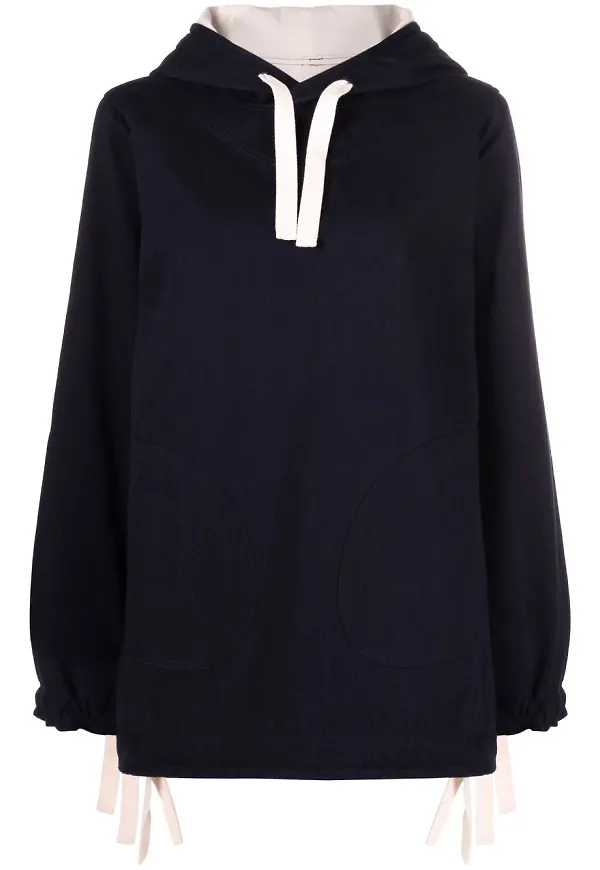 Jil Sander hoodie med dragsko - Blå