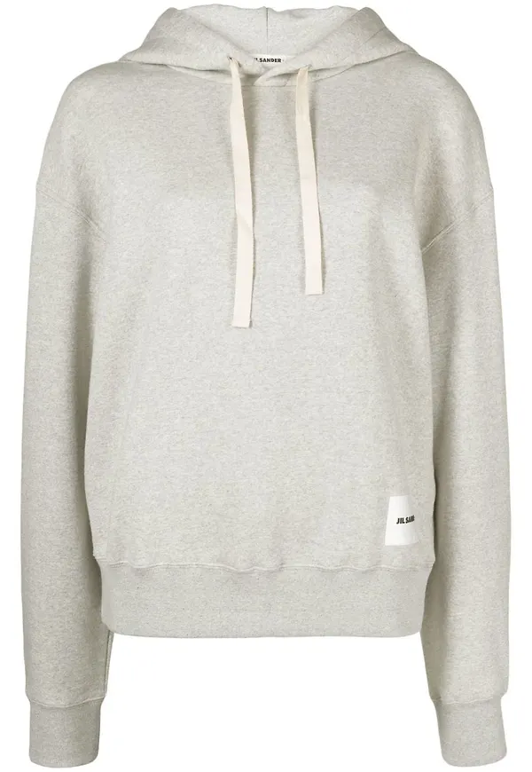 Jil Sander hoodie med dragsko - Grå