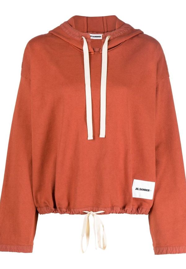 Jil Sander hoodie med dragsko - Orange
