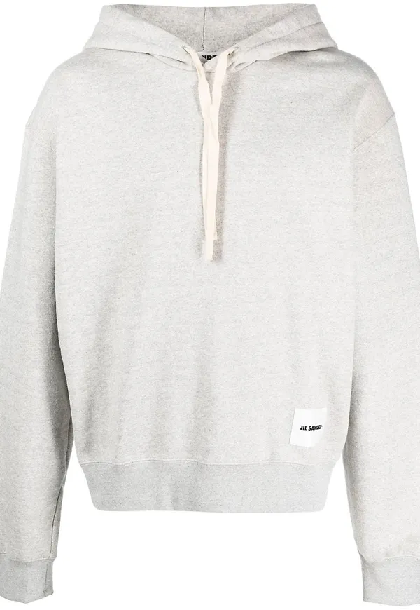 Jil Sander huvtröja med dragsko - Grå