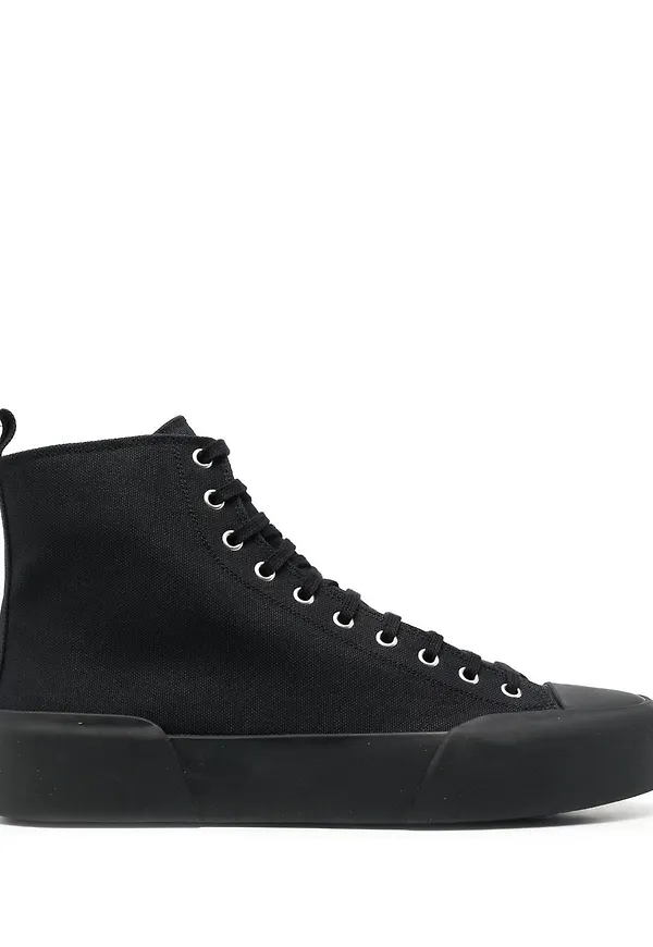 Jil Sander höga sneakers - Svart