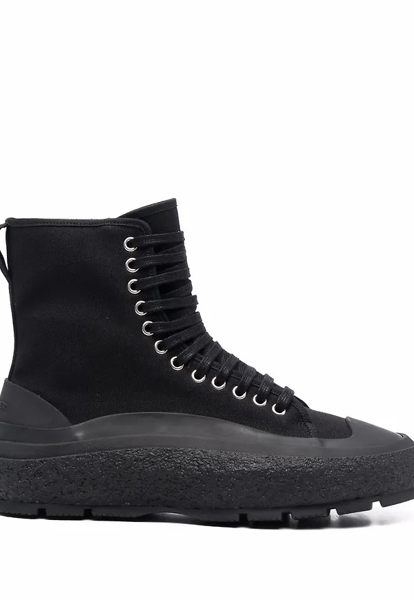 Jil Sander höga sneakers - Svart