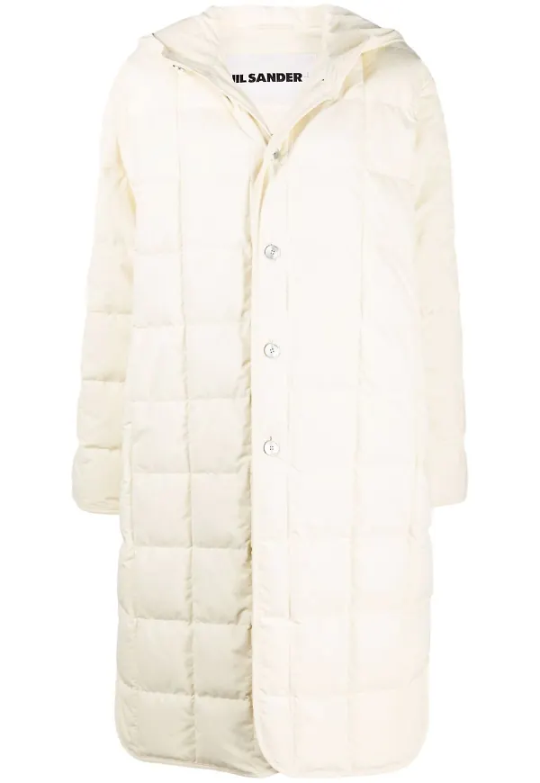 Jil Sander Insulator 01 vadderad kappa - Neutral