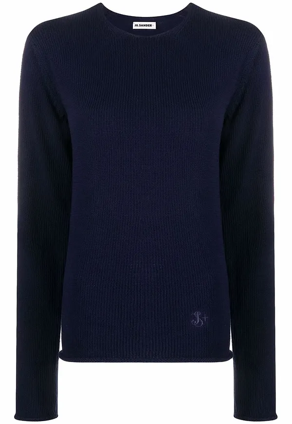 Jil Sander intarsiastickad tröja - Blå