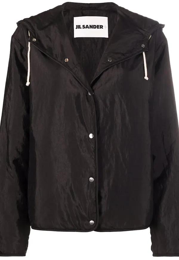 Jil Sander jacka med huva - Svart