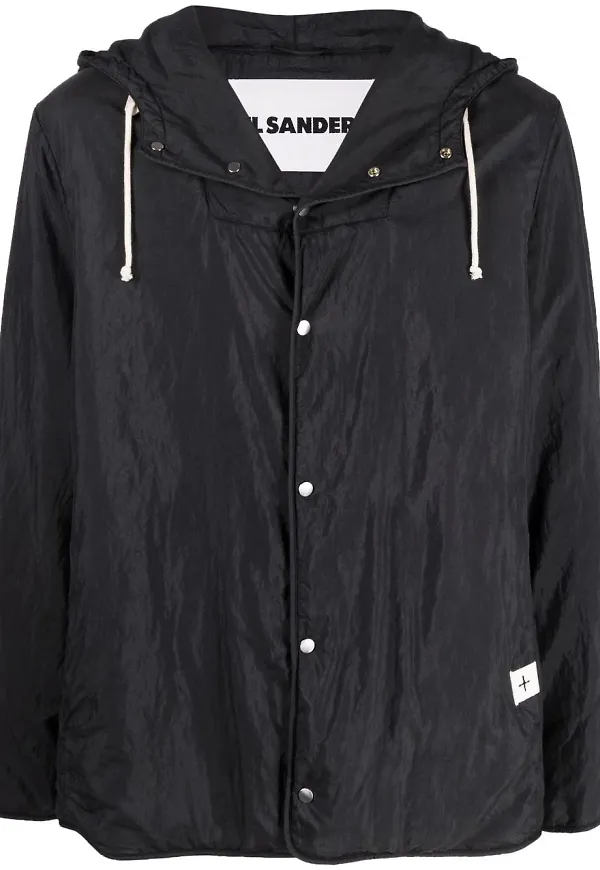 Jil Sander jacka med huva - Svart