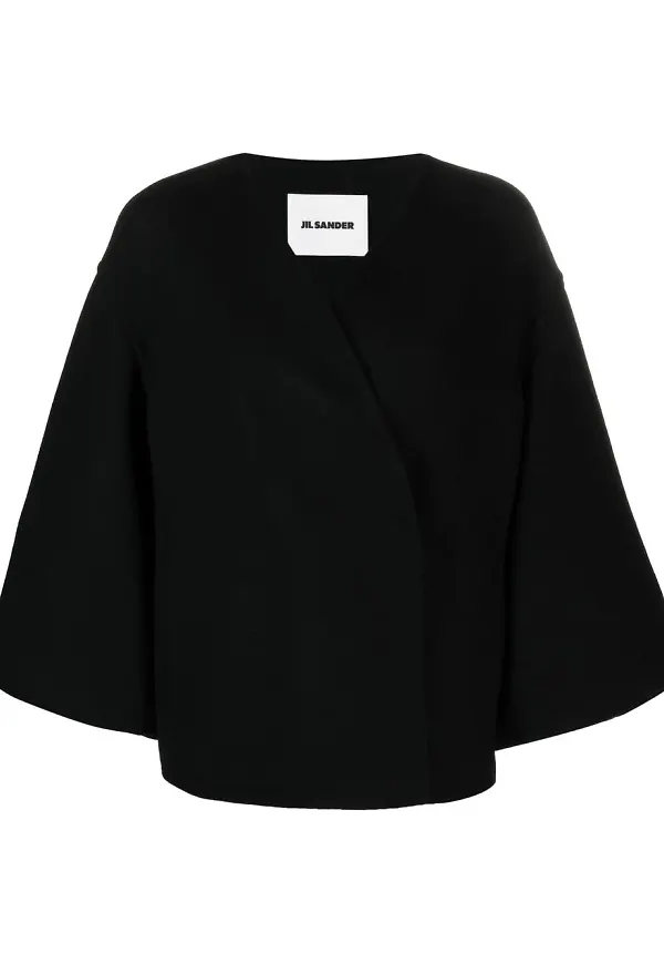 Jil Sander jacka med klockärm - Svart