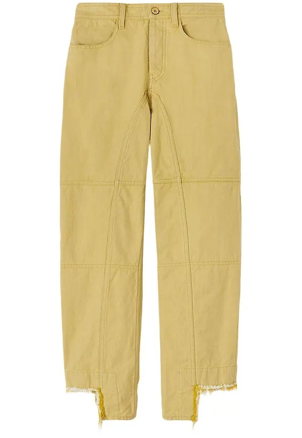 Jil Sander jeans med asymmetrisk fåll - Gul