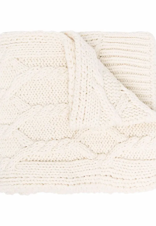 Jil Sander kabelstickad halsduk - Vit