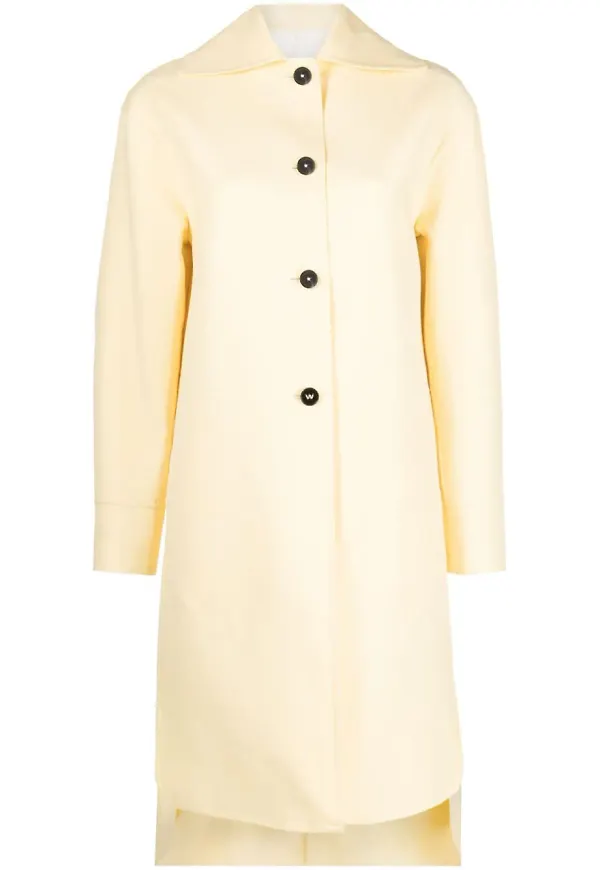 Jil Sander kappa med asymmetrisk kant - Gul