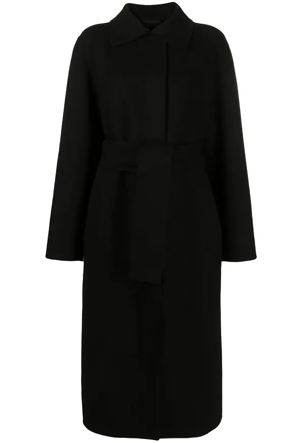 Jil Sander kappa med bälte - Svart