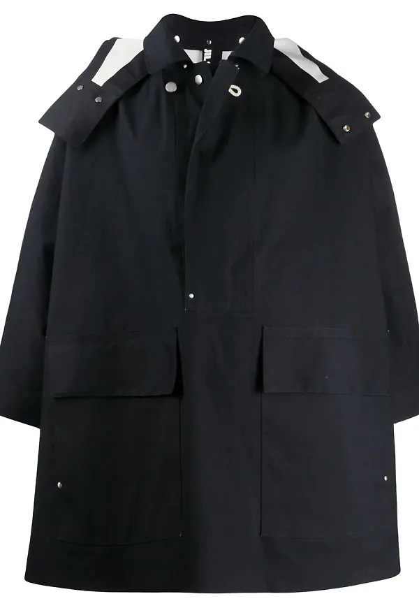 Jil Sander kappa med huva - Svart
