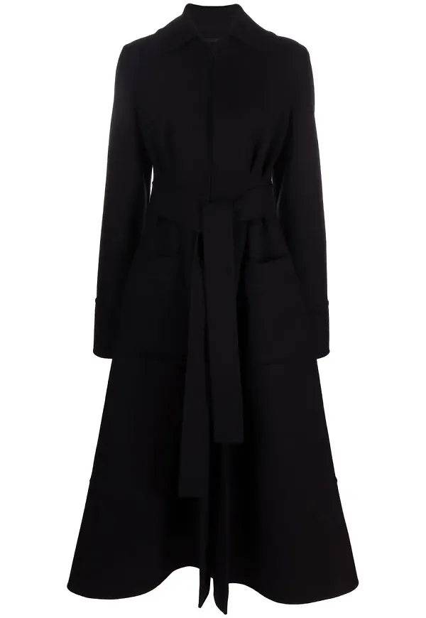Jil Sander kappa med knytning - Svart