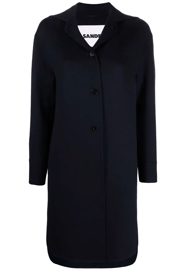 Jil Sander kappa med knäppning - Blå