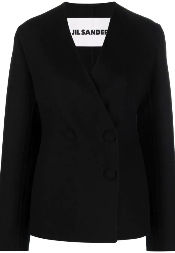 Jil Sander kashmirkofta med knäppning - Svart