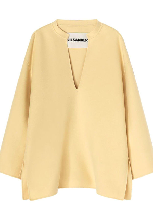 Jil Sander kashmirtröja i oversize-modell - Gul