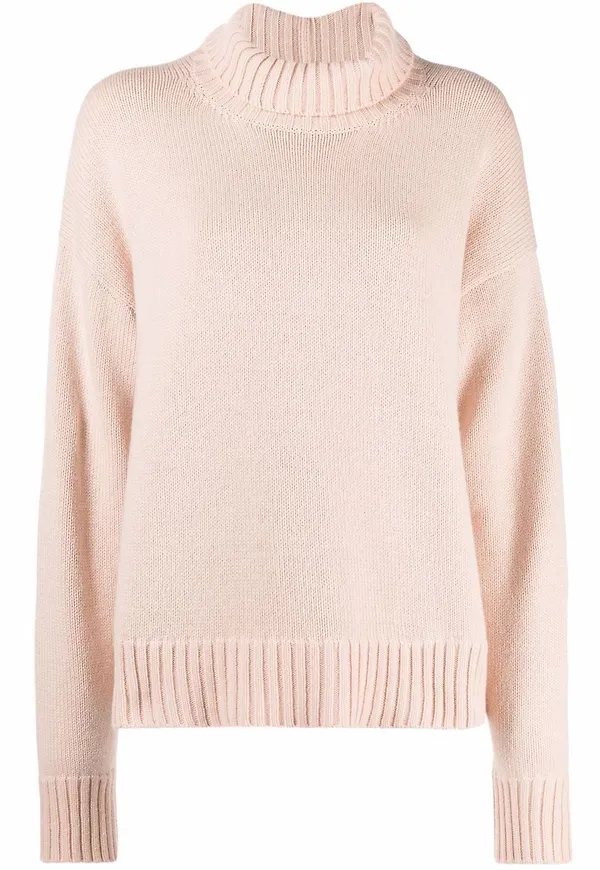 Jil Sander kashmirtröja med rullkrage - Rosa