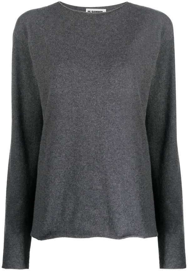 Jil Sander kashmirtröja med rundad hals - Grå