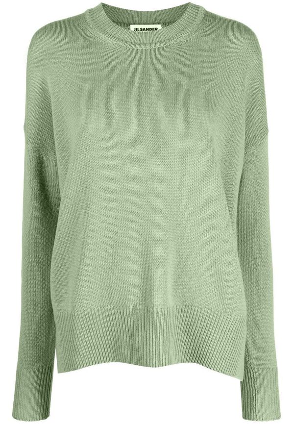Jil Sander kashmirtröja med rundad hals - Grön