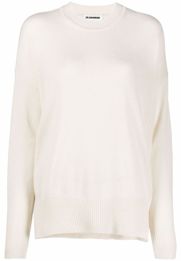 Jil Sander kashmirtröja med rundad hals - Vit
