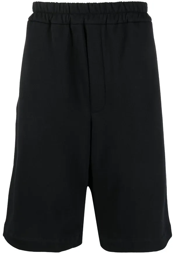 Jil Sander knälånga mjukisshorts - Svart
