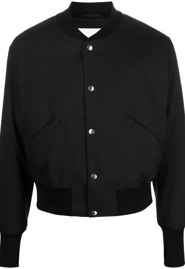 Jil Sander kort bomberjacka - Svart