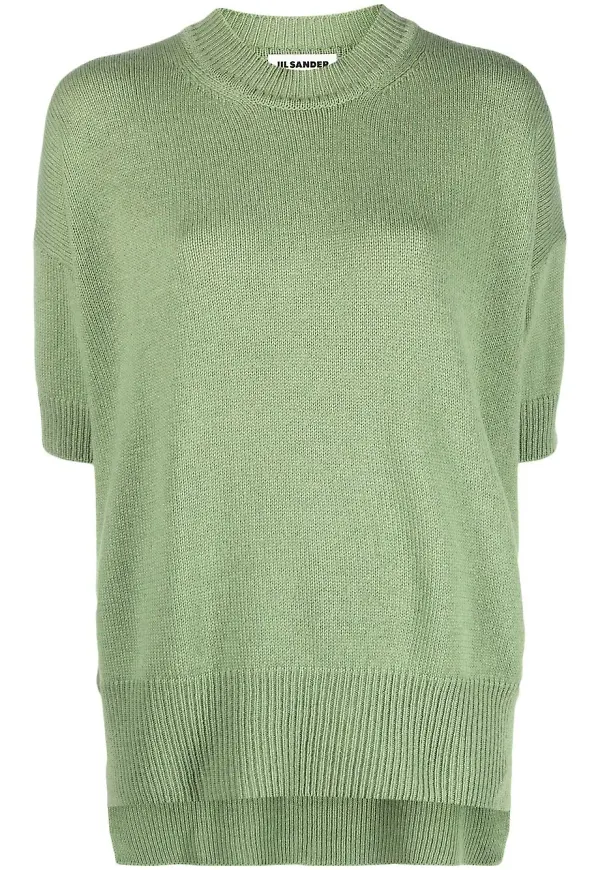 Jil Sander kortärmad kashmirtopp - Grön