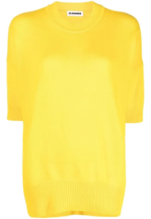Jil Sander kortärmad kashmirtopp - Gul