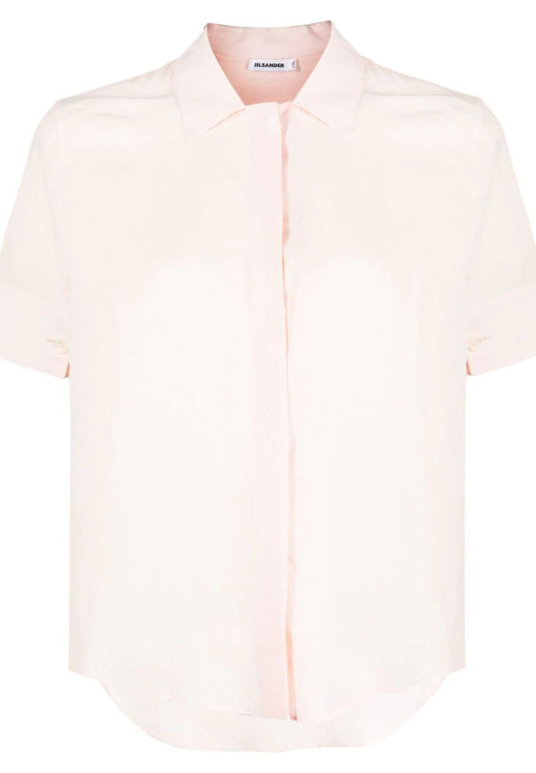 Jil Sander kortärmad skjorta med dold knäppning - Rosa