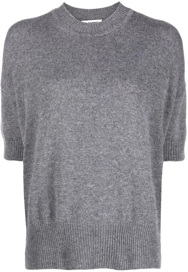 Jil Sander kortärmad stickad topp - Grå