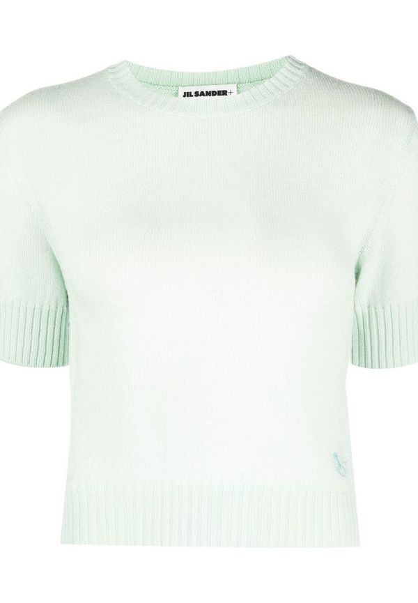 Jil Sander kortärmad stickad topp - Grön
