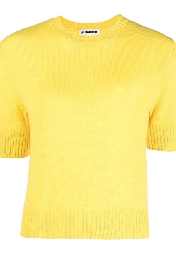 Jil Sander kortärmad stickad tröja - Gul