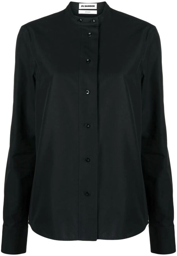 Jil Sander kraglös skjorta - Svart