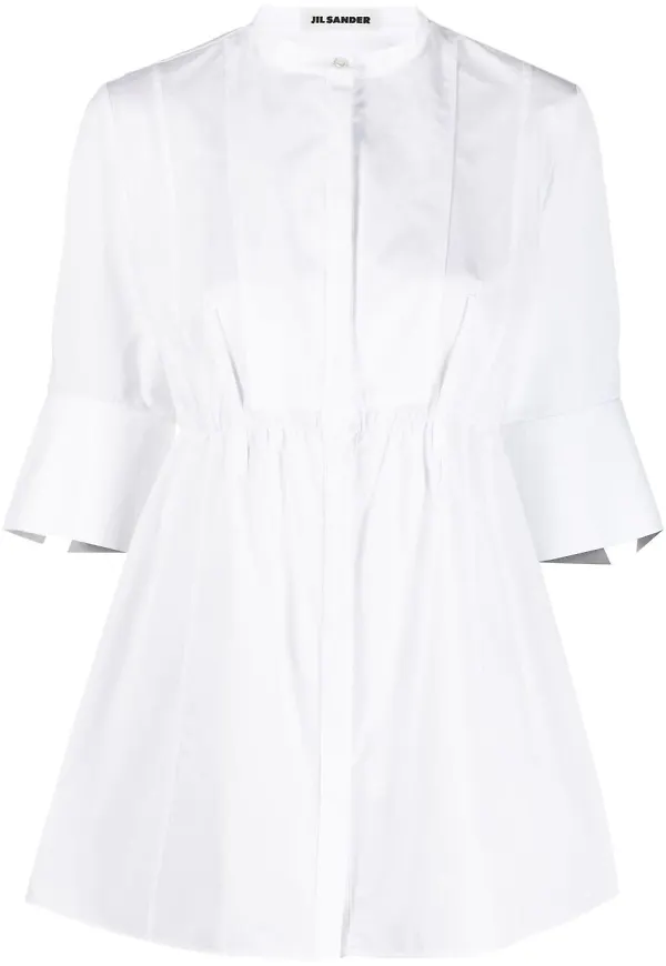 Jil Sander kraglös skjorta - Vit