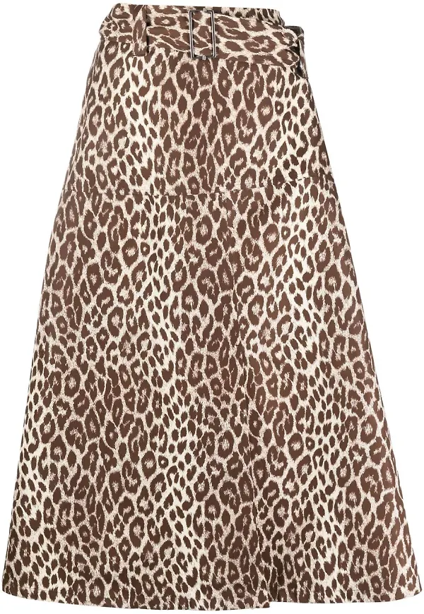 Jil Sander leopardmönstrad midikjol - Neutral