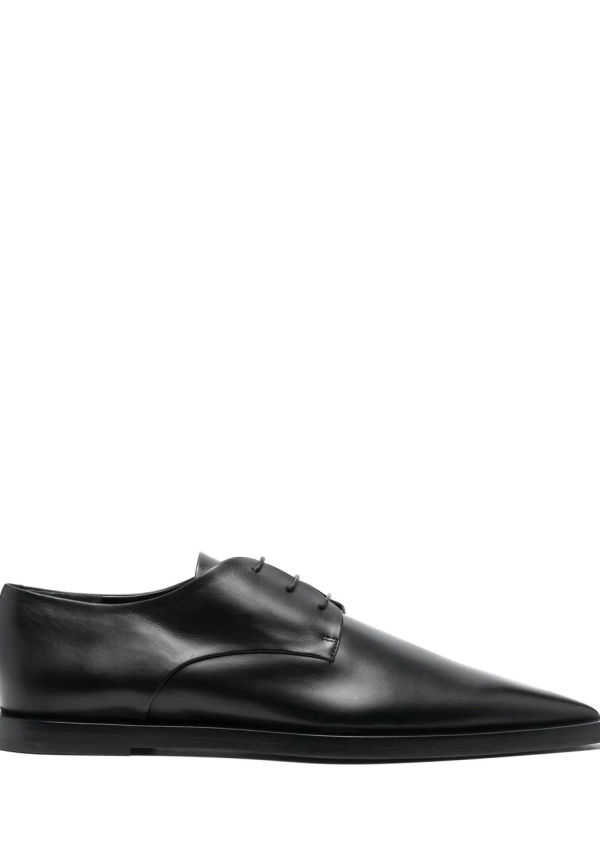 Jil Sander loafers i läder med spetsig tå - Svart