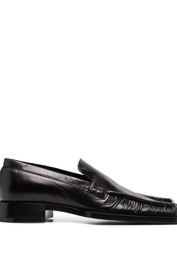 Jil Sander loafers med fyrkantig tå - Svart