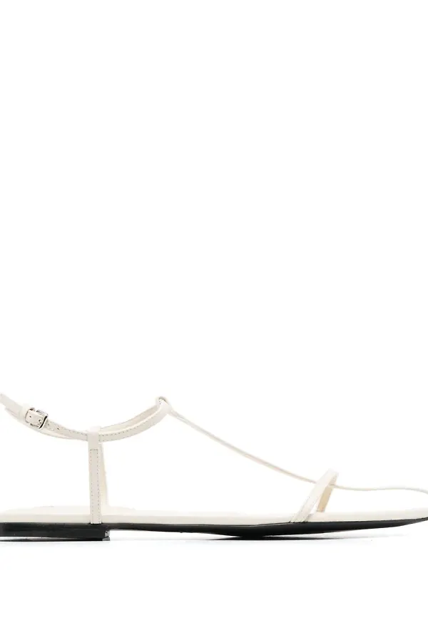 Jil Sander lädersandaler med spänne - Neutral