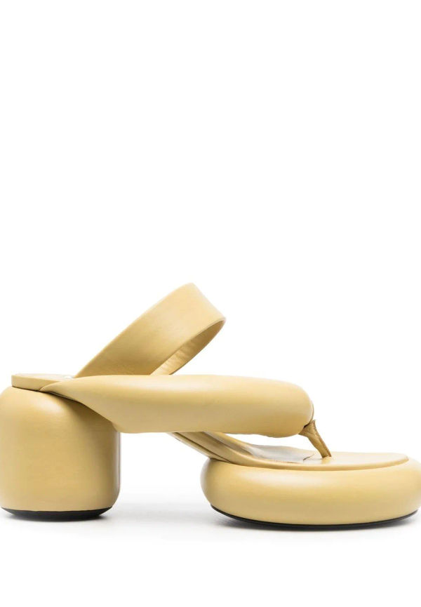Jil Sander lädersandaler med öppen tå - Grön