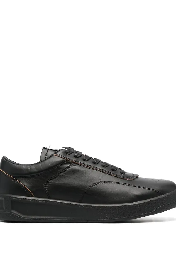 Jil Sander lädersneakers - Svart