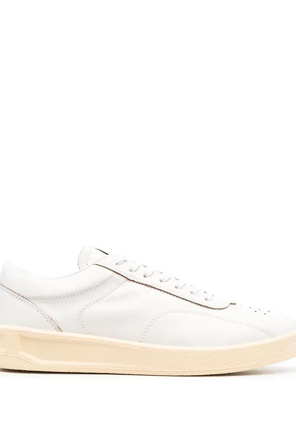 Jil Sander lädersneakers - Vit